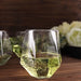 12 Clear 12 oz Geometric Stemless Plastic Wine Glasses - Disposable Tableware DSP_CUWN005_12_CLR