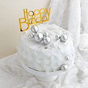 12 Faux Pearl Balls Cake Topper Picks Cupcake Decorations