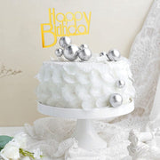 12 Faux Pearl Balls Cake Topper Picks Cupcake Decorations