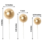12 Faux Pearl Balls Cake Topper Picks Cupcake Decorations