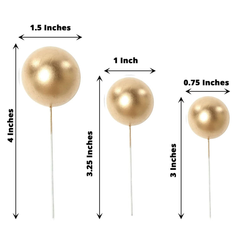 12 Faux Pearl Balls Cake Topper Picks Cupcake Decorations