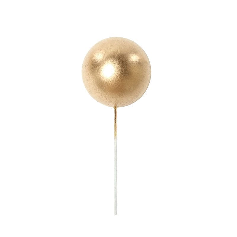 12 Faux Pearl Balls Cake Topper Picks Cupcake Decorations CAKE_TOP_012_SET_GOLD