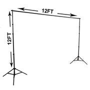 12 ft x 12 ft Photography Large Backdrop Stand Kit - Black BKDP_STND02