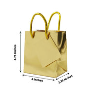 12 Metallic 5" Mini Paper Favor Gift Bags with Handles