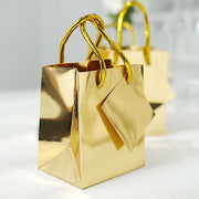12 Metallic 5" Mini Paper Favor Gift Bags with Handles