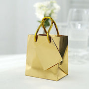 12 Metallic 5" Mini Paper Favor Gift Bags with Handles