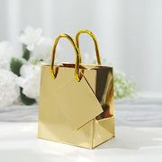 12 Metallic 5" Mini Paper Favor Gift Bags with Handles