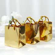 12 Metallic 5" Mini Paper Favor Gift Bags with Handles