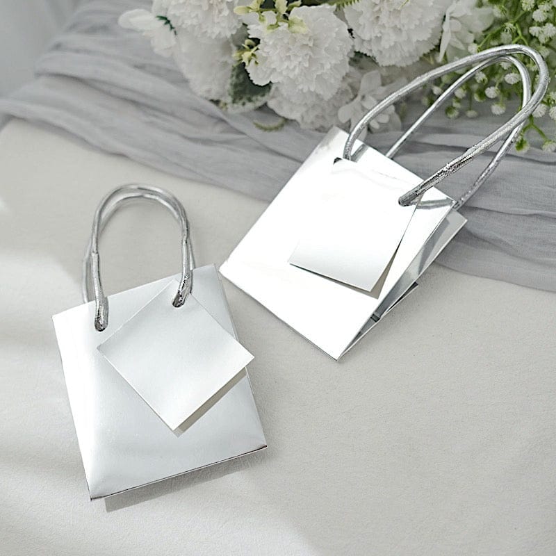 12 Metallic 5" Mini Paper Favor Gift Bags with Handles