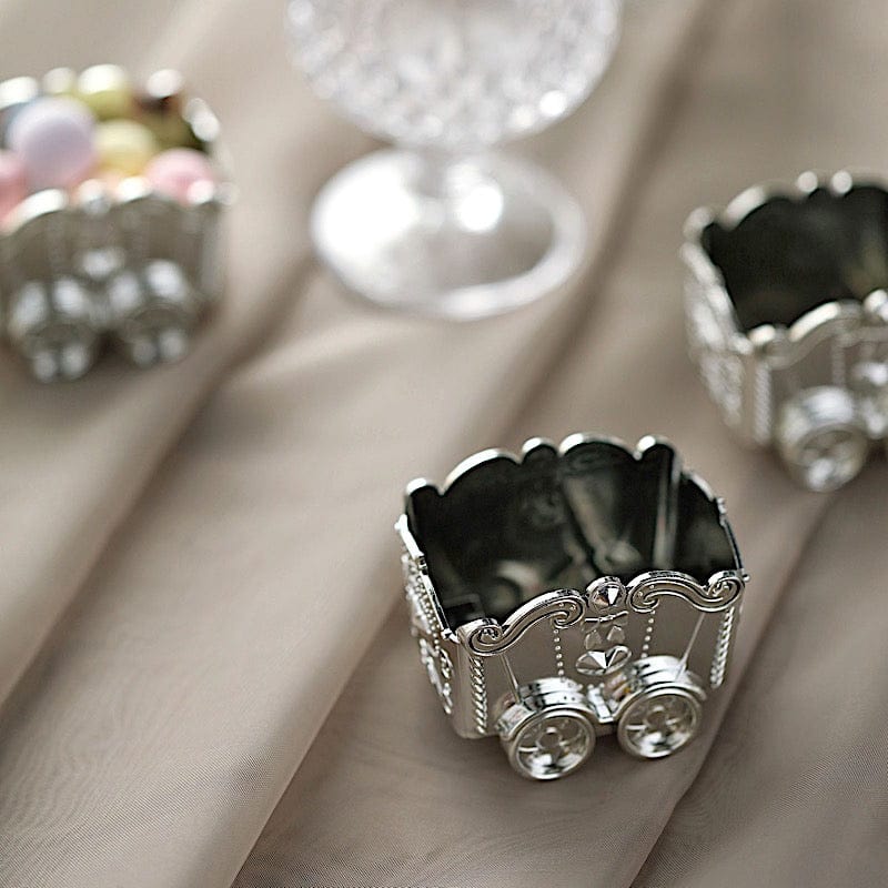 12 Metallic Mini Chariot Wedding Favor Boxes Gift Holders
