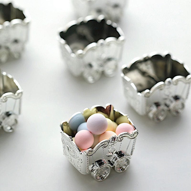 12 Metallic Mini Chariot Wedding Favor Boxes Gift Holders