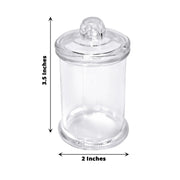 12 Mini 3.5" Plastic Candy Jars with Lids Favor Holders - Clear PLTC_FIL_028_S_CLR