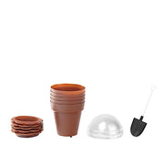 12 Mini Flower Pot Dessert Cups with Lid and Shovel Spoon