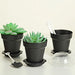 12 Mini Flower Pot Dessert Cups with Lid and Shovel Spoon - Black PLTC_FIL_020_BLK