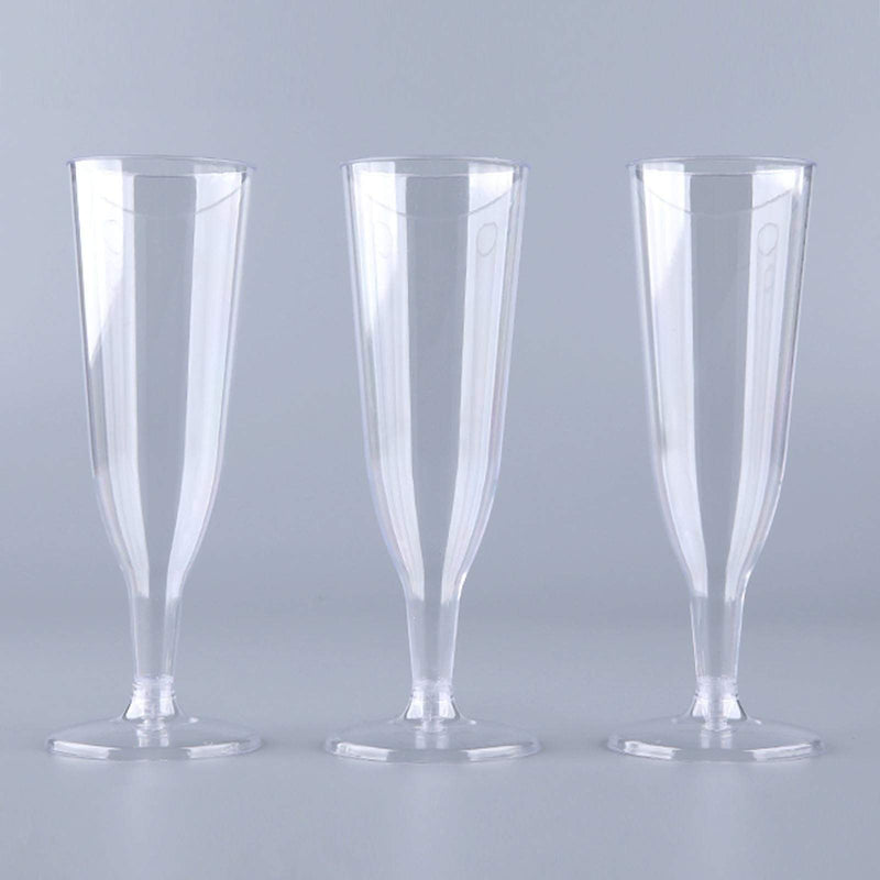 12 pc 4.7 oz. Clear Tall Champagne Flutes - Disposable Tableware PLST_CU0041_CLR