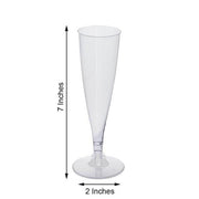 12 pc 4.7 oz. Clear Tall Champagne Flutes - Disposable Tableware PLST_CU0041_CLR