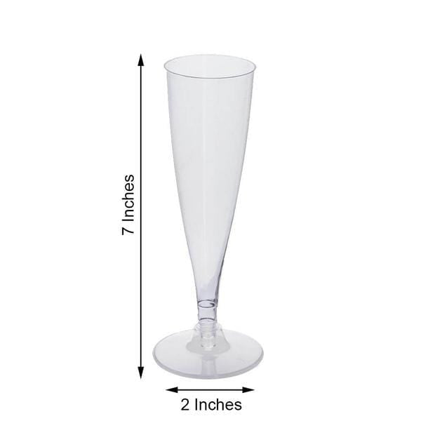 12 pc 4.7 oz. Clear Tall Champagne Flutes - Disposable Tableware