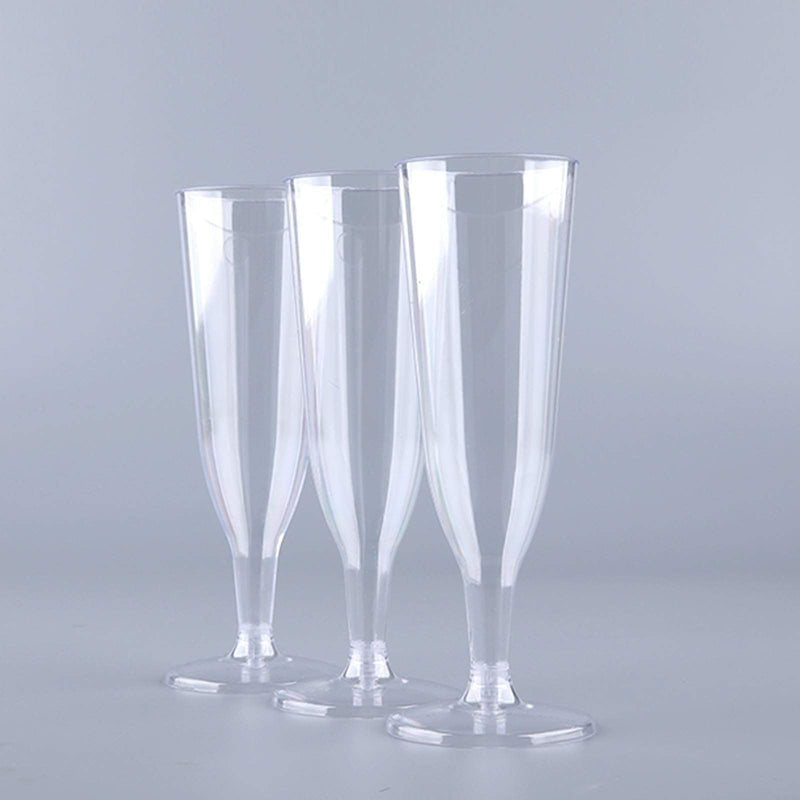 12 pc 4.7 oz. Clear Tall Champagne Flutes - Disposable Tableware PLST_CU0041_CLR