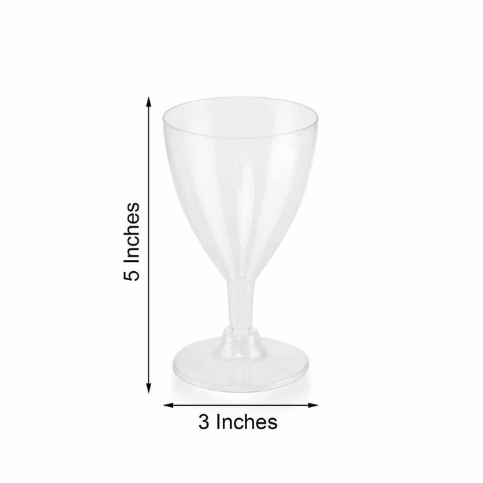 12 pc 6 oz. Clear Classic Hollow Stem Wine Glasses - Disposable Tableware PLST_CU0042_CLR