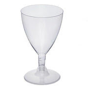 12 pc 6 oz. Clear Classic Hollow Stem Wine Glasses - Disposable Tableware PLST_CU0042_CLR