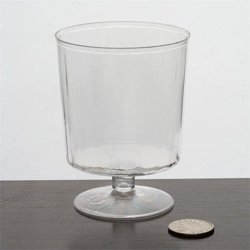12 pc 8 oz. Clear Innovative Wine Glasses - Disposable Tableware PLST_CU0043_CLR