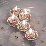 12 pcs 1" wide Mini Rose Flower Floating Candles