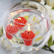 12 pcs 1" wide Mini Rose Flower Floating Candles