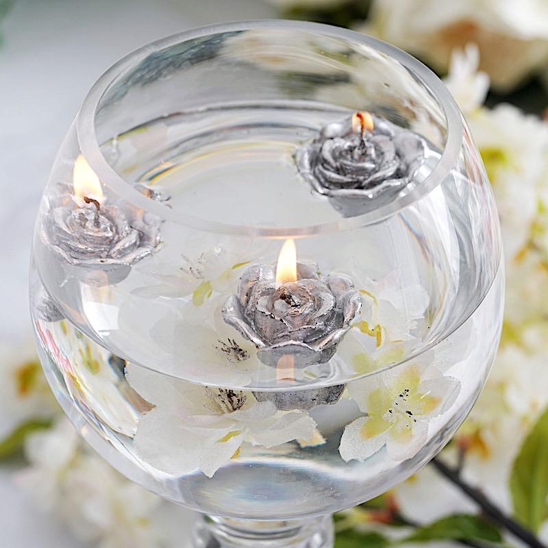 12 pcs 1" wide Mini Rose Flower Floating Candles