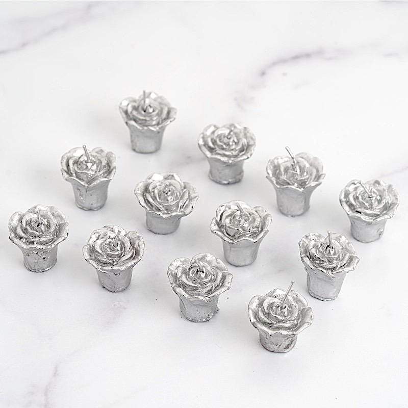 12 pcs 1" wide Mini Rose Flower Floating Candles