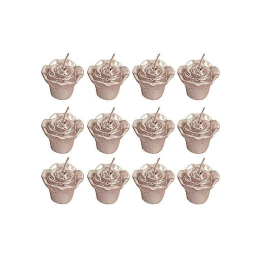 12 pcs 1" wide Mini Rose Flower Floating Candles CAND_SM_054