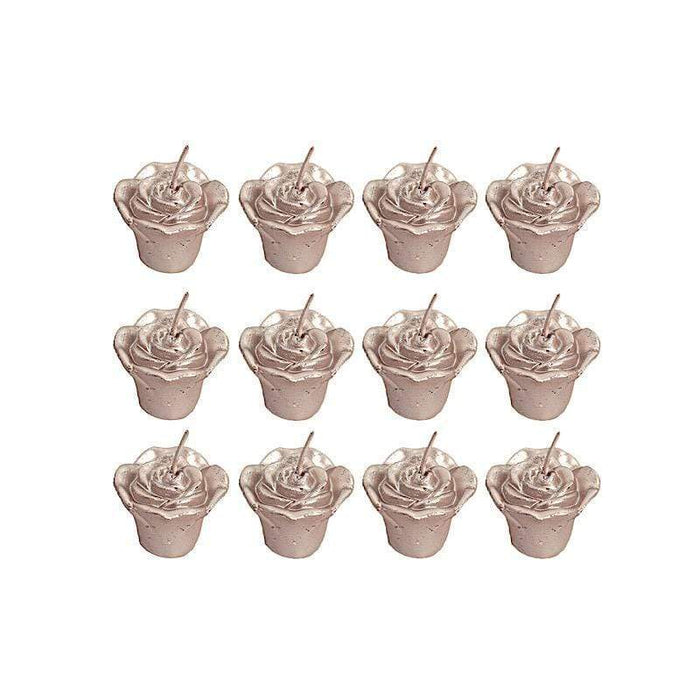 12 pcs 1" wide Mini Rose Flower Floating Candles CAND_SM_054