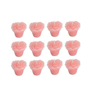 12 pcs 1" wide Mini Rose Flower Floating Candles CAND_SM_PINK