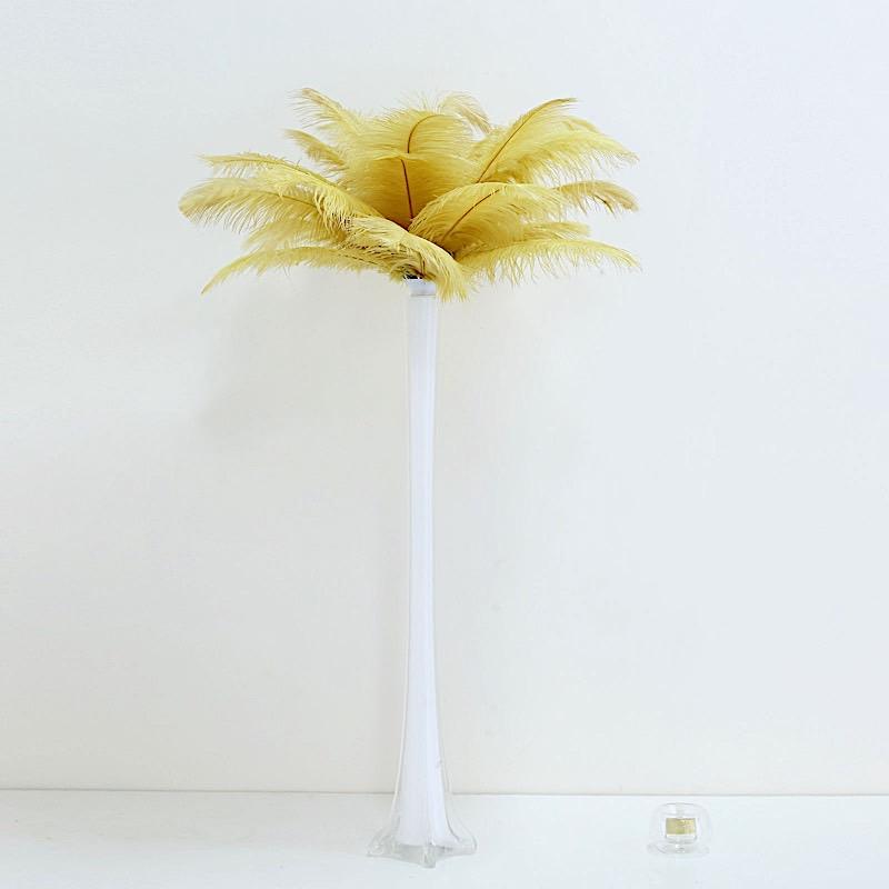 12 pcs 10-15" Authentic Ostrich Feathers OST35_GOLD