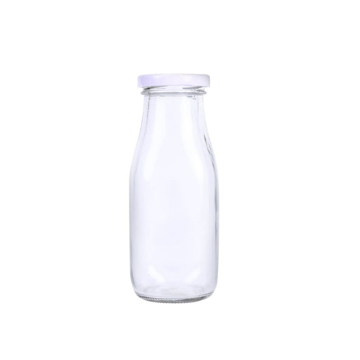 12 pcs 11 oz Glass Favors Milk Bottles with Lids - Clear GLAS_JAR06_CLR