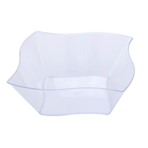 12 pcs 16 oz Clear Square Plastic 5" Bowls - Disposable Tableware PLST_BO0048_CLR