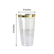 12 pcs 16 oz Glittered Plastic Cocktail Glasses - Disposable Tableware