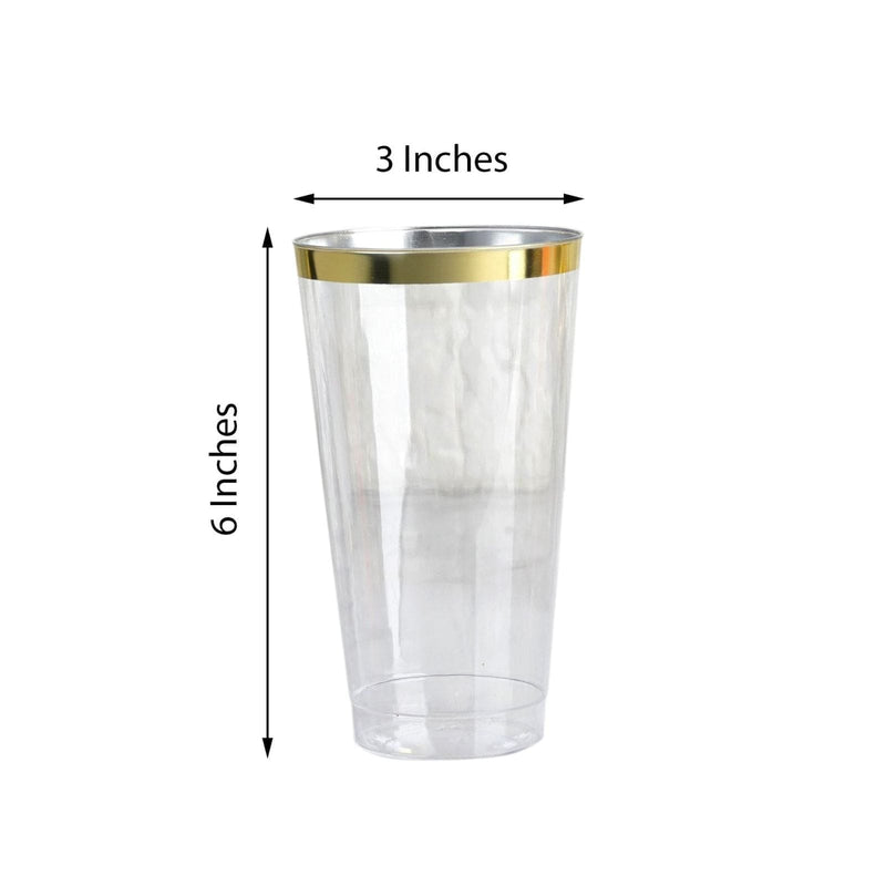 12 pcs 16 oz Glittered Plastic Cocktail Glasses - Disposable Tableware