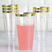 12 pcs 16 oz Glittered Plastic Cocktail Glasses - Disposable Tableware