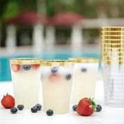 12 pcs 16 oz Glittered Plastic Cocktail Glasses - Disposable Tableware