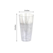 12 pcs 16 oz Glittered Plastic Cocktail Glasses - Disposable Tableware