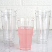 12 pcs 16 oz Glittered Plastic Cocktail Glasses - Disposable Tableware PLST_CU0066_CLRS