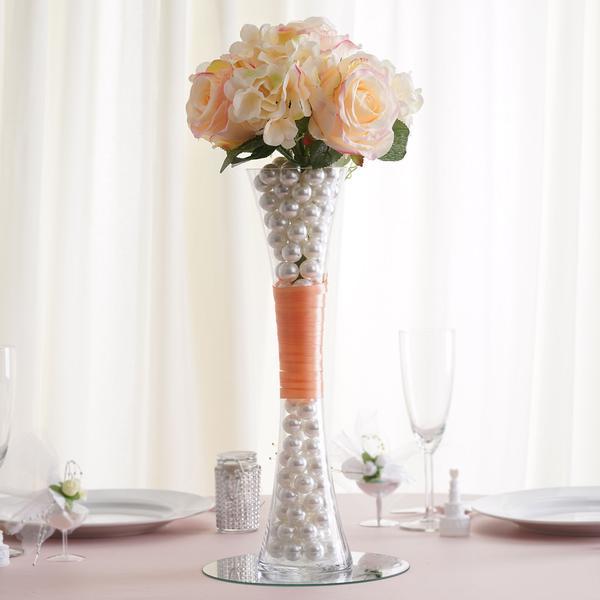 12 pcs 16" tall Hourglass Shaped Glass Wedding Vases - Clear VASE_A9_16