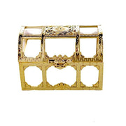 12 pcs 2.5" tall Mini Treasure Chests Favor Boxes - Clear and Gold PLTC_FIL_007_L_GOLD