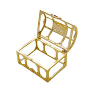 12 pcs 2.5" tall Mini Treasure Chests Favor Boxes - Clear and Gold PLTC_FIL_007_L_GOLD