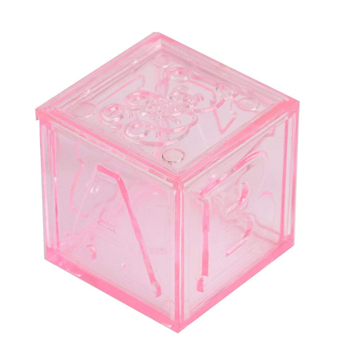 12 pcs 2" Cube Baby Blocks Party Favor Boxes PLTC_BABY_BLK2_PINK