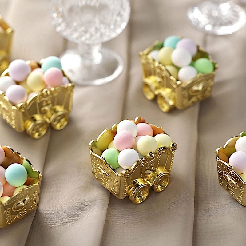 12 pcs 2" Mini Chariot Boxes Favor Holders - Gold PLTC_FIL_025_GOLD