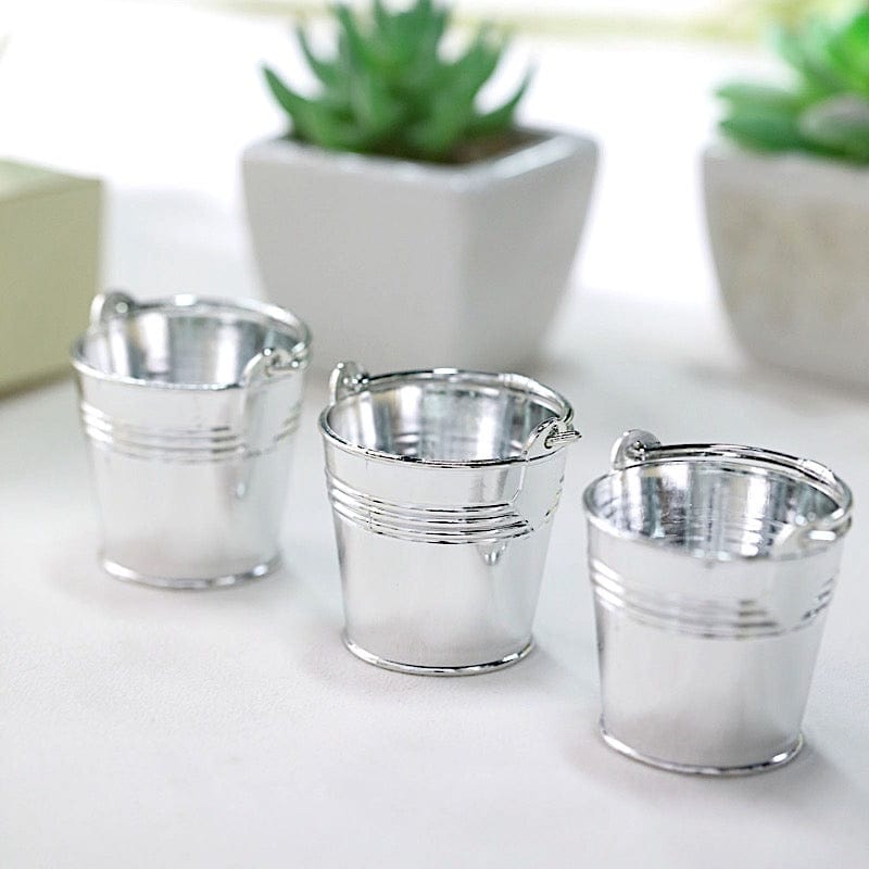 12 pcs 2" Mini Pail Bucket Planter Wedding Party Favor Gift Holders