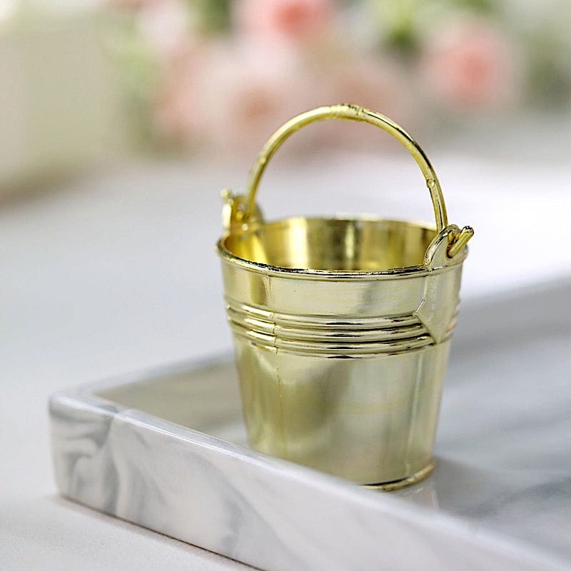 12 pcs 2" Mini Planter Pail Bucket  Favor Holders - Gold PLTC_FIL_026_GOLD