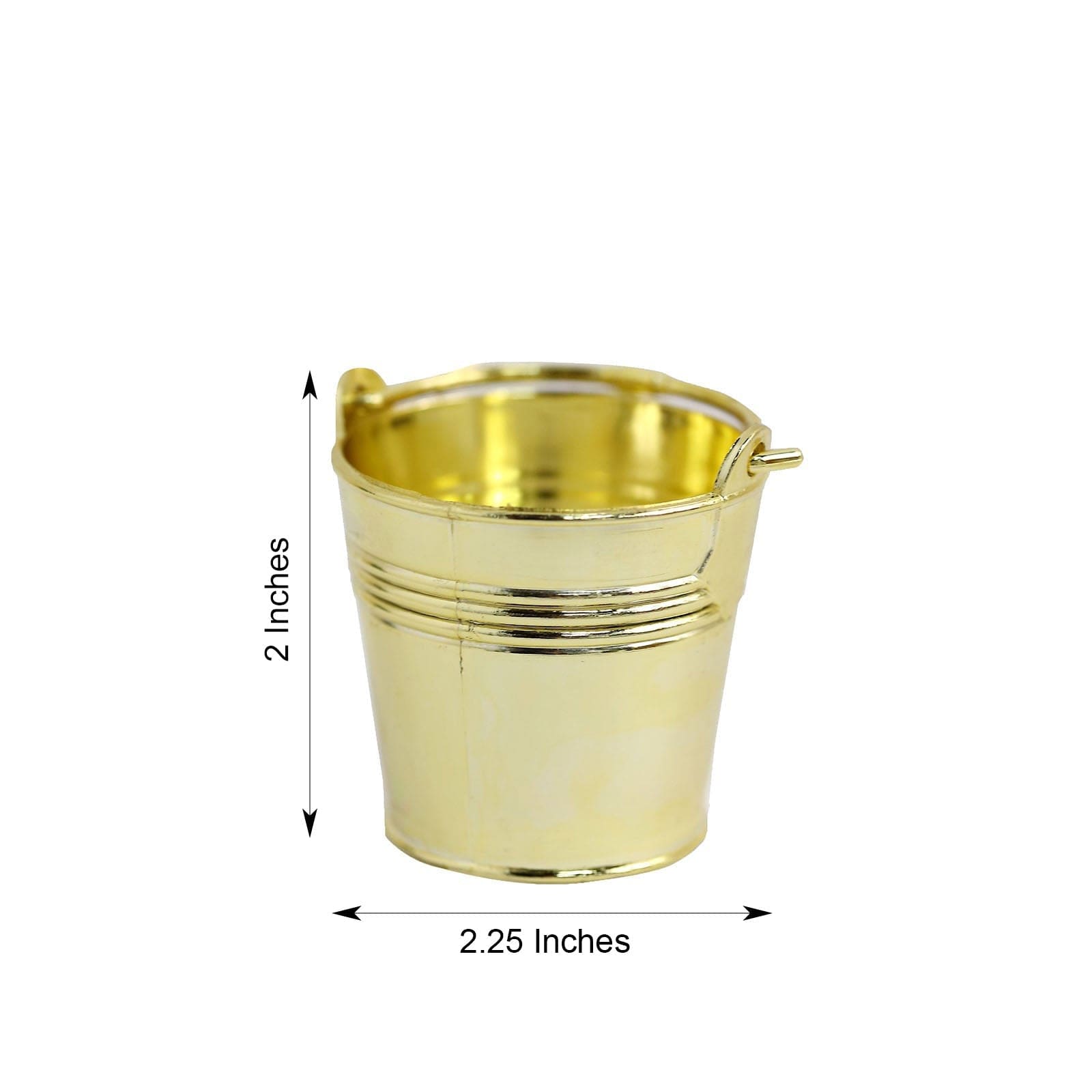 12 pcs 2" Mini Planter Pail Bucket  Favor Holders - Gold PLTC_FIL_026_GOLD