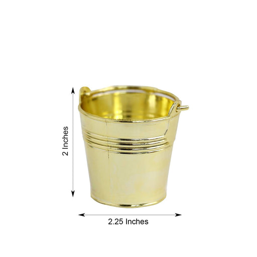 12 pcs 2" Mini Planter Pail Bucket  Favor Holders - Gold PLTC_FIL_026_GOLD